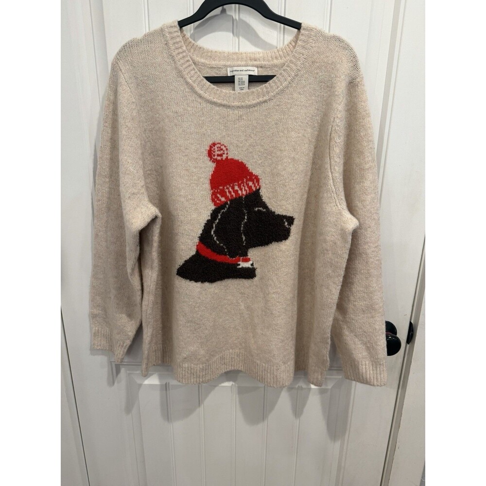 Cupcakes and Cashmere Sweater Womens 2X Holiday Dog Christmas Pullover Plus
